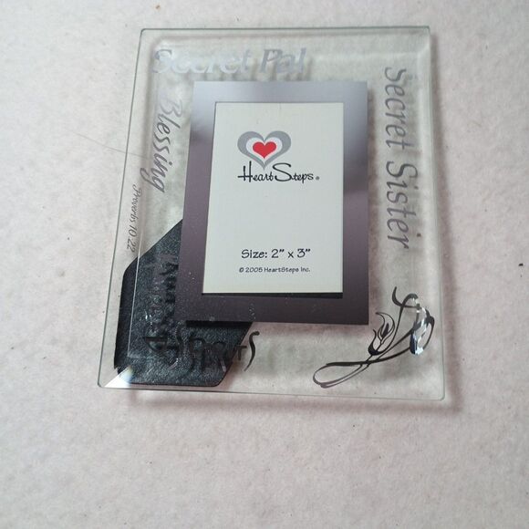Glass Frame Heart Steps 2005 Secret Pal Sister Kindred Spirits Blessing 4"x5" - Picture 9 of 9